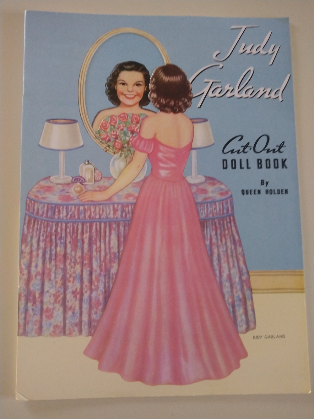 Judy Garland Cut-Out Doll Book Art Print - Pink & Blue
